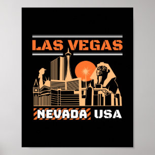 Las Vegas Nevada USA Retro Stadtbild Design Poster