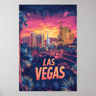 Las Vegas Nevada USA Vintage-Illustration Reise Poster