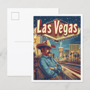 Las Vegas Nevada USA Vintage Travel Illustration Postkarte
