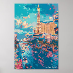 Las Vegas Nevada USA Vintage Travel Poster