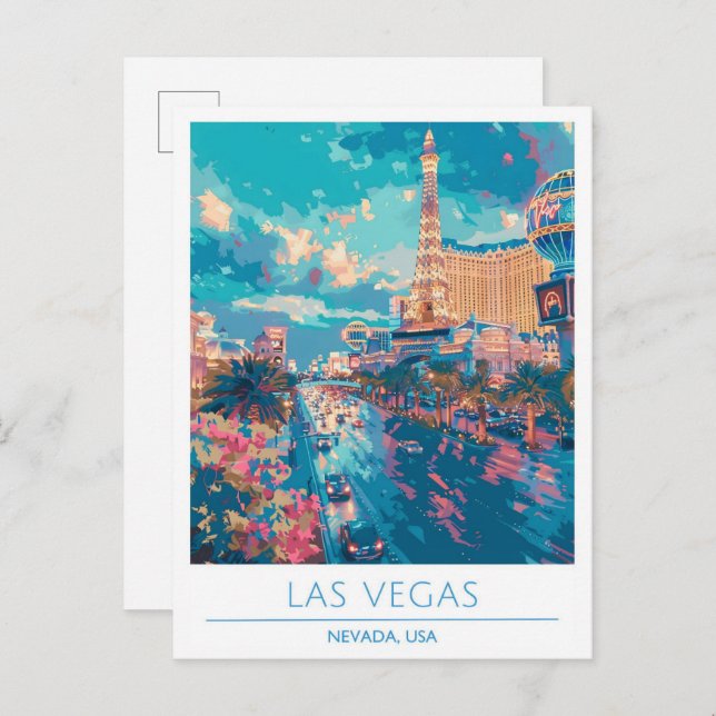 Las Vegas Nevada USA Vintage Travel Postkarte (Vorne/Hinten)