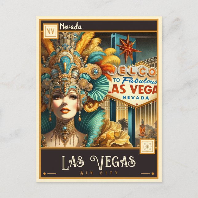 Las Vegas, Nevada | VINTAG Postkarte (Vorderseite)