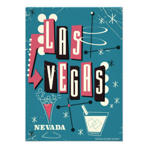 Las Vegas Nevada Vintage-Reiseposter Fotodruck