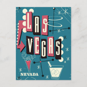 Las Vegas Nevada Vintage-Reiseposter Postkarte