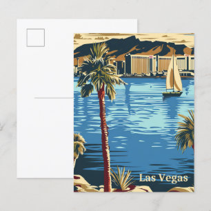 Las Vegas Nevada Vintage Retro Reiseillustration Postkarte