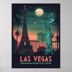 Las Vegas Nevada - Vintage Stadtansicht Poster