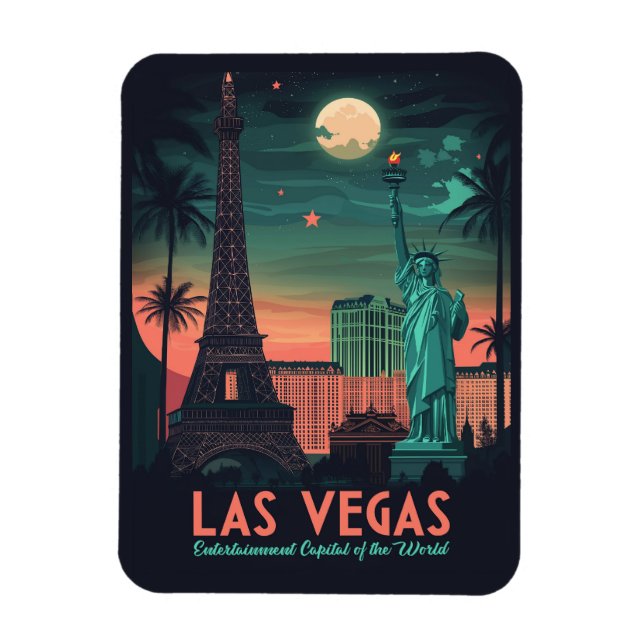 Las Vegas Nevada - Vintages Stadtbild Magnet (Vertikal)