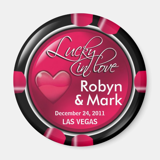 Las Vegas Newlyweds Casino Magnet (Vorne)