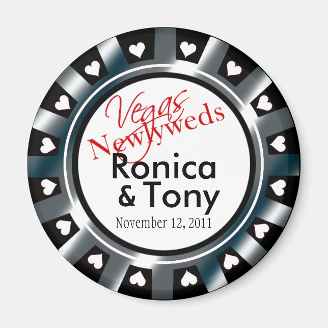 Las Vegas Newlyweds Casino Magnet (Vorne)