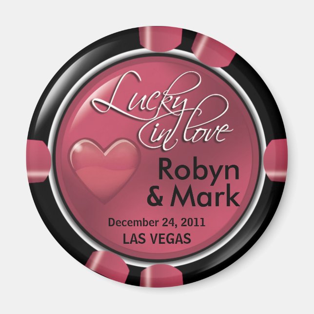 Las Vegas Newlyweds Casino Magnet (Vorne)