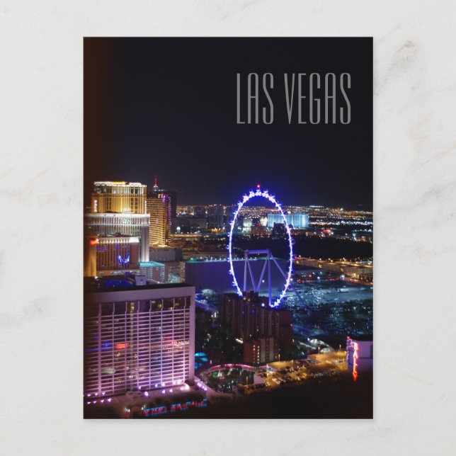 Las Vegas Night Lights Postkarte (Vorderseite)