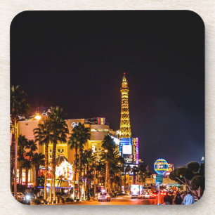 Las Vegas Night Lights Strip Eiffel Tower Casino Untersetzer