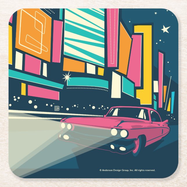 Las Vegas, NV Rechteckiger Pappuntersetzer (Vorderseite)