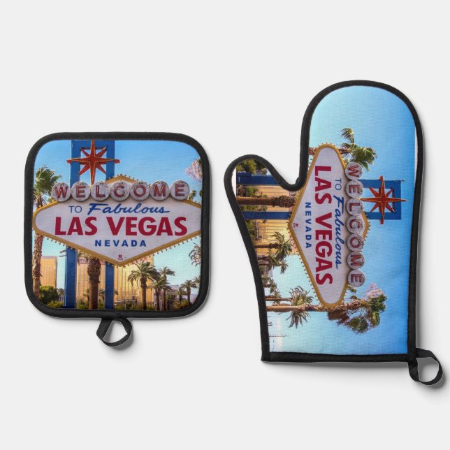Las Vegas Ofenhandschuh & Topflappen-Set (Vorderseite)