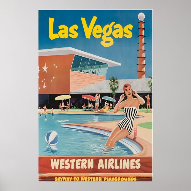 Las Vegas Painting Nevada Art Print Western Travel Poster (Vorne)
