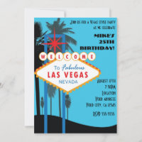 Las Vegas Palms Blue TCasino Party Einladung