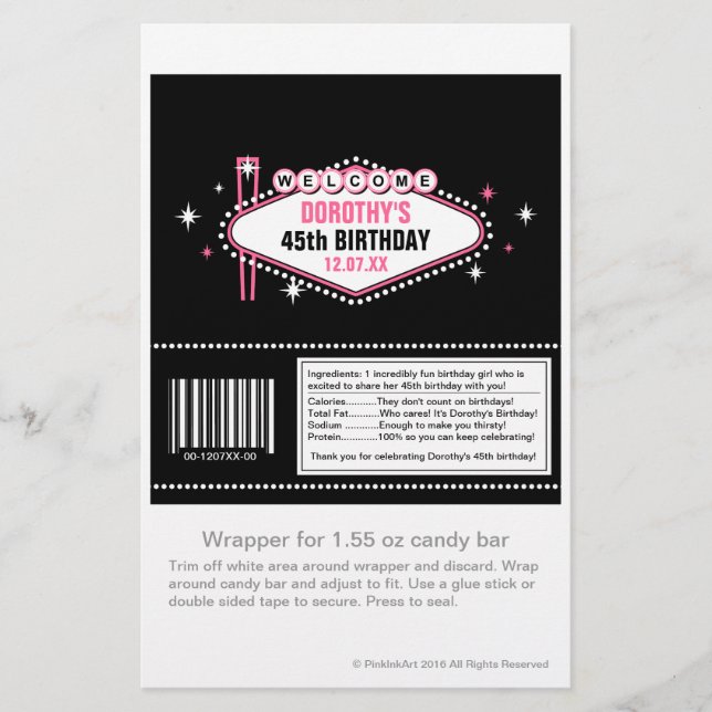 Las Vegas Pink Candy Wrapper Flyer (Vorne)