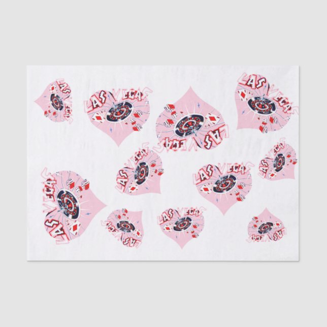 Las Vegas Pink Hearts Girly Seidenpapier (Vorderseite)