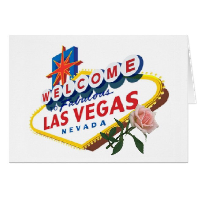 Las Vegas Pink Rose Card (Vorderseite (Horizontal))