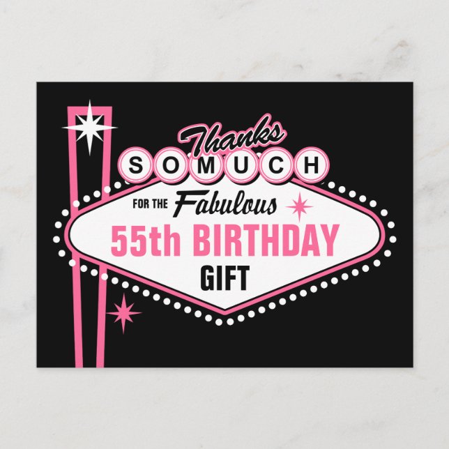 Las Vegas Pink Vielen Dank Postkarte (Vorderseite)