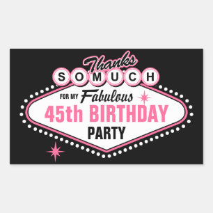 Las Vegas Pink Vielen Dank Rechteckiger Aufkleber