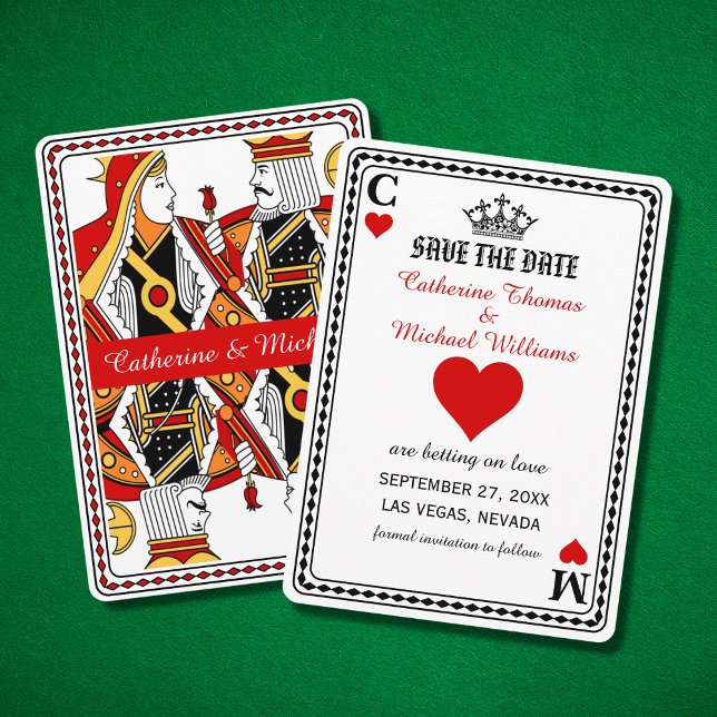 Las Vegas Playing Card King & Queen Save the Date (Von Creator hochgeladen)