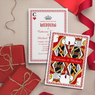 Las Vegas Playing Card King & Queen Wedding Einladung