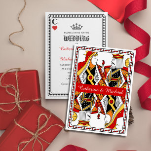 Las Vegas Playing Card King & Queen Wedding Einladung