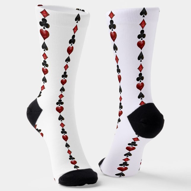 Las Vegas Playing Kartenformen Muster Socken (Gewinkelt)