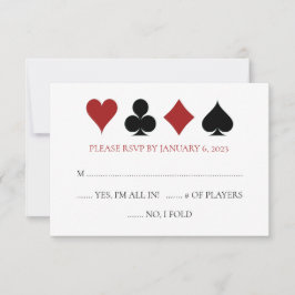 Las Vegas Poker Card Anzug Hochzeit RSVP Karte