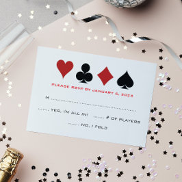 Las Vegas Poker Card Anzug Schwarz-weiß Wedding RS RSVP Karte