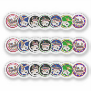 Las Vegas Poker Chip Reihen Aufkleber