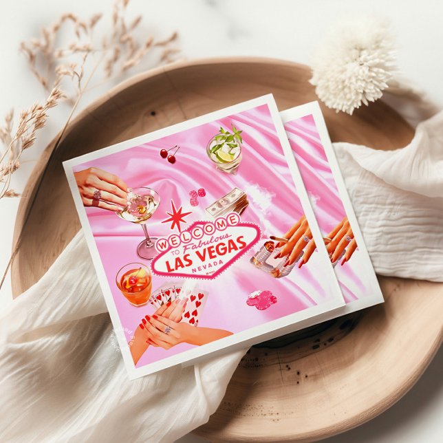 Las Vegas Poker Girls Night Out Rosa Serviette (Von Creator hochgeladen)