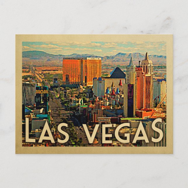 Las Vegas Postcard Vintage Reise Postkarte (Vorderseite)