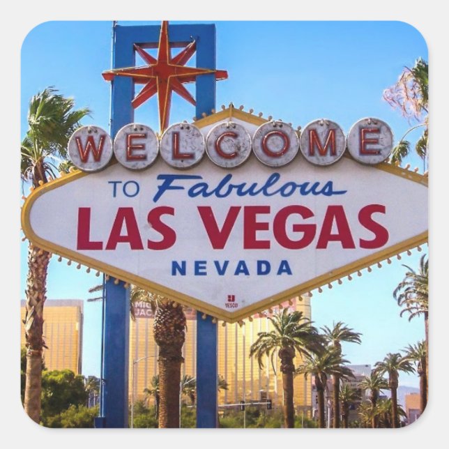 Las Vegas Quadratischer Aufkleber (Vorderseite)