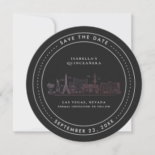 Las Vegas Quinceañera Save the Date Einladung