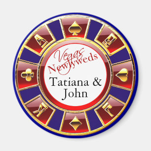 Las Vegas Red Blue Gold Casino Magnet