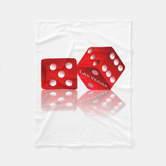 Las Vegas Red Dice Fleecedecke (Vorderseite)
