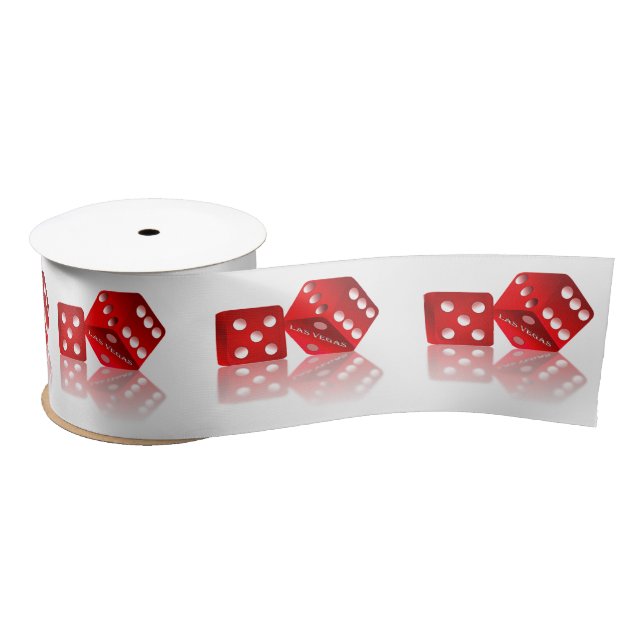Las Vegas Red Dice Satinband (Spule)