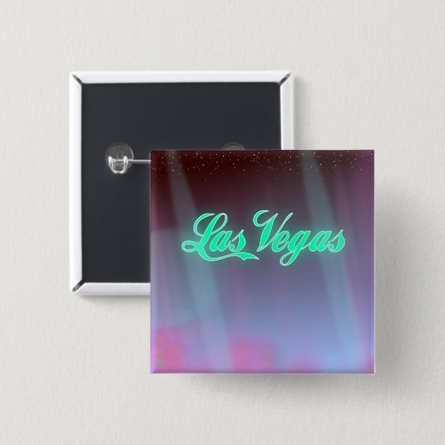 Las Vegas Reiseplakat Button (Vorne & Hinten)