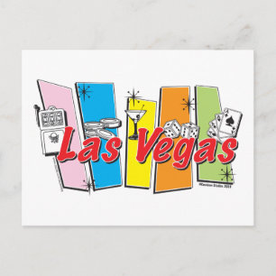 Las-Vegas-Retro Postkarte