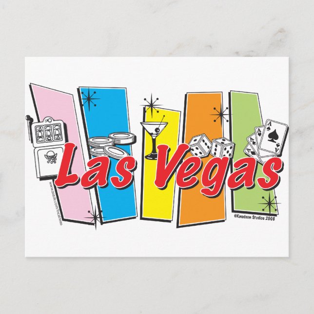Las-Vegas-Retro Postkarte (Vorderseite)