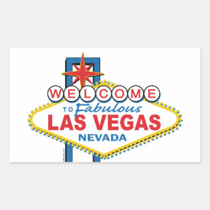 Las Vegas Retro Sign Rechteckiger Aufkleber