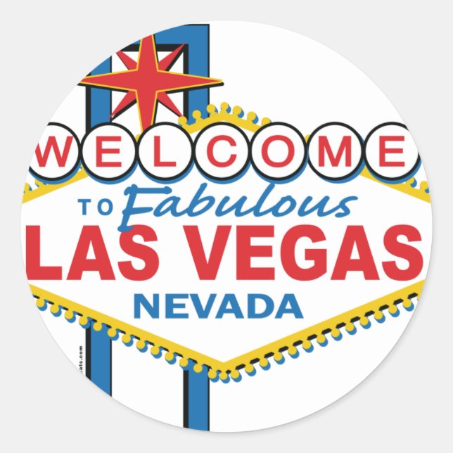 Las Vegas Retro Sign Runder Aufkleber (Vorderseite)