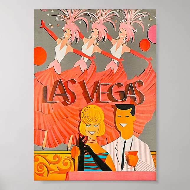 Las Vegas Retro Vintage Travel Poster (Vorne)