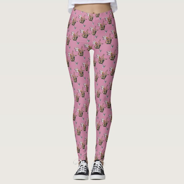 Las Vegas-Revuegirl-Rosa Leggings (Vorderseite)