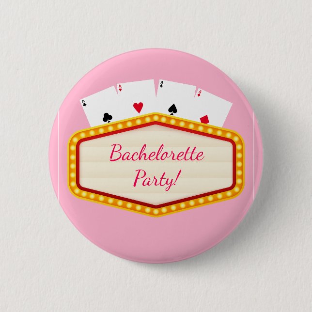 Las Vegas rosa Junggeselinnen-Abschied Button (Vorderseite)