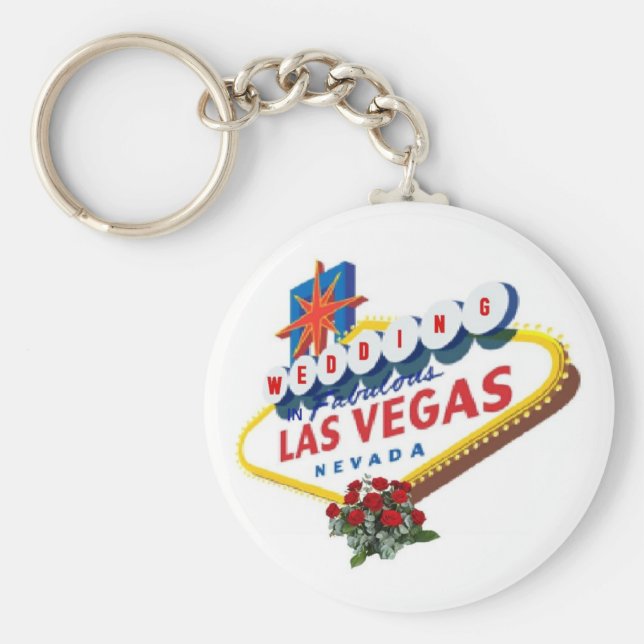 Las Vegas Rote Rosen Hochzeit Schlüsselanhänger (Vorne)