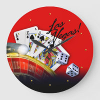 Las Vegas-Roulette-Rad, Karten und Würfel