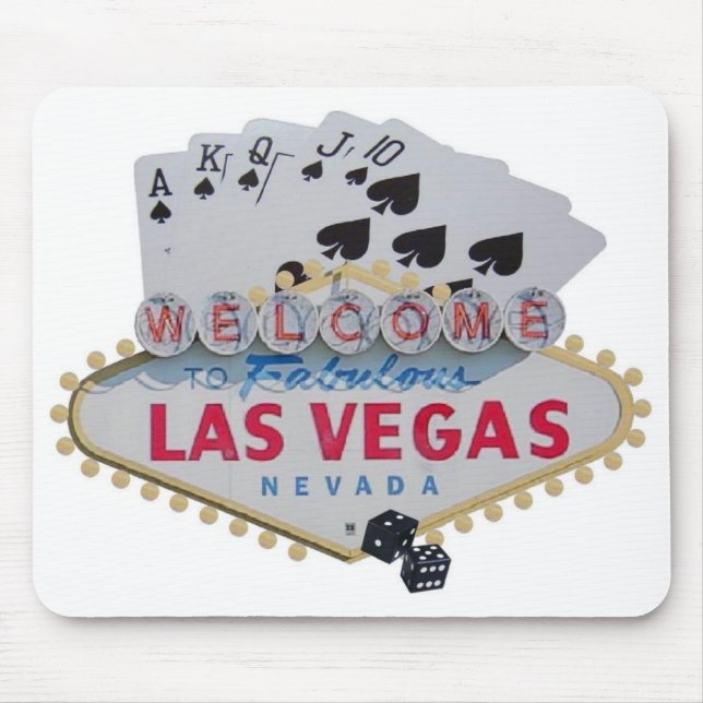 Las Vegas Royal Flush Poker Player Mousepad (Vorne)